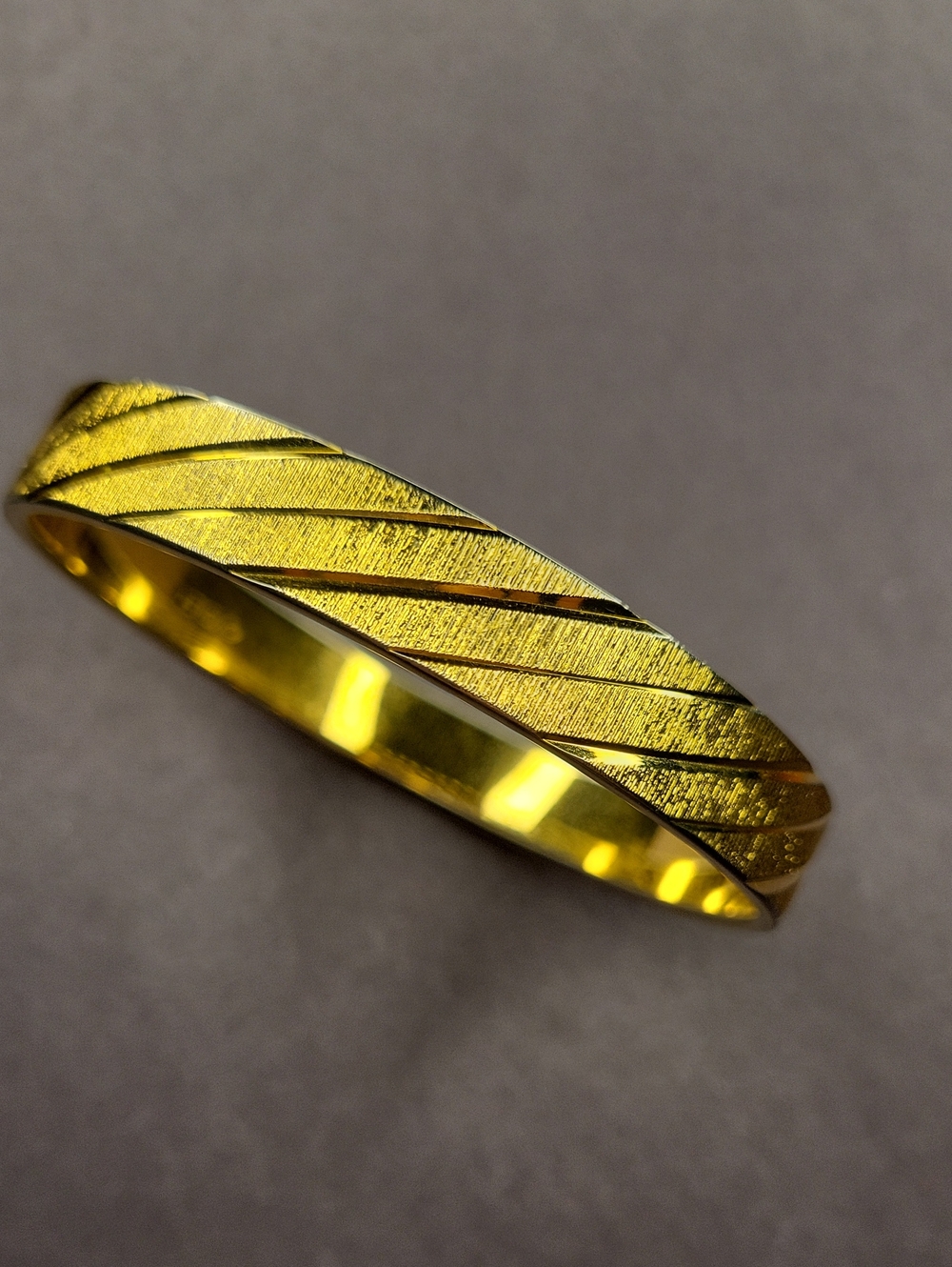 Monet Gold Diagonal Textured Bangle Bracelet